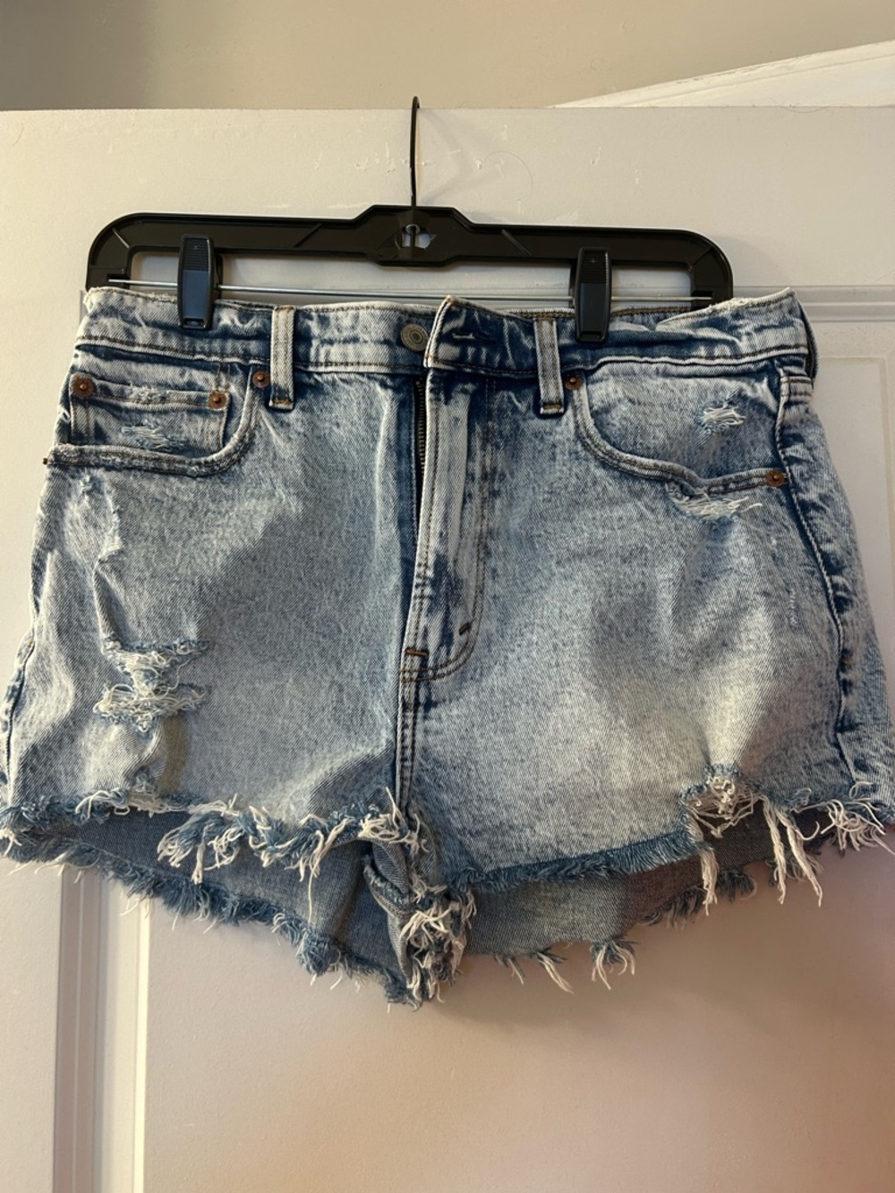 Abercrombie & Fitch Light Blue Distressed Denim Cutoff Shorts